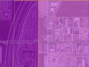 Aerial map of property and surrounding area