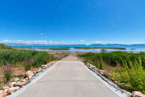 Water view with a mountainous background