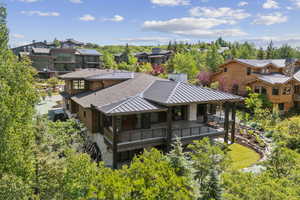 Aerial perspective of suburban area