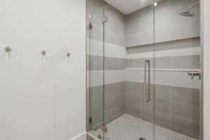 Bathroom with a shower stall