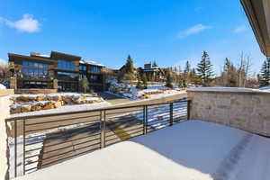 View of snow covered patio