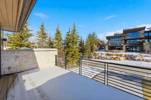 View of snow covered patio