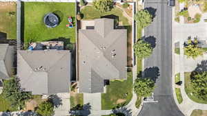 Aerial perspective of suburban area