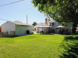 View of yard with a patio and a gazebo