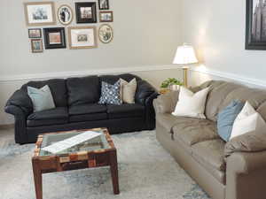 View of carpeted living area