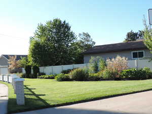 View of yard with garden