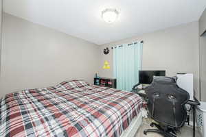 Bedroom featuring carpet