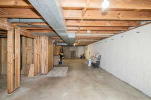 View of unfinished below grade area