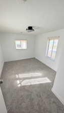 Empty room with carpet and plenty of natural light