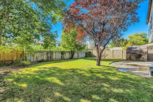 View of fenced backyard