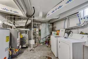 Utility room and shared laundry for Unit A and C.