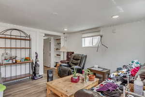 Unit C living room with lvp finished floors.