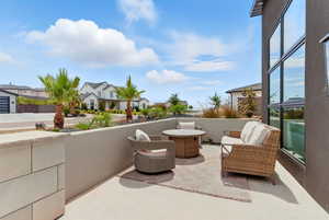 View of patio / terrace with a residential view and an outdoor living space