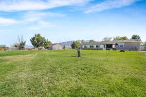 View of yard featuring a mountain view