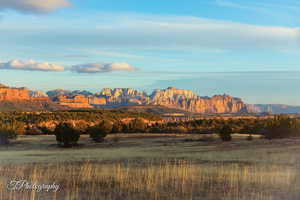 Mountain view with rural landscape