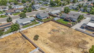 Aerial perspective of suburban area