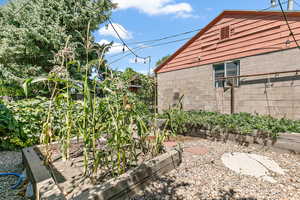 View of yard featuring a garden