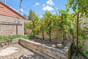 View of yard featuring a vegetable garden