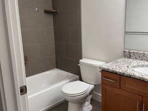 Bathroom with bathing tub / shower combination + vanity