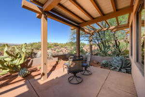 View of patio with a pergola