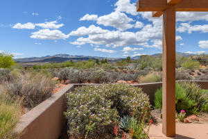 Balcony with a mountain view