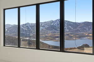 Detailed view of a water and mountain view