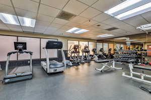 Gym with a drop ceiling