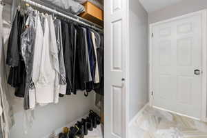View of primary closet