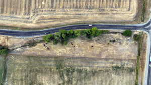 Aerial view of property's location featuring rural landscape