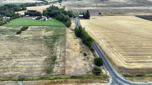 Aerial view of property's location featuring rural landscape