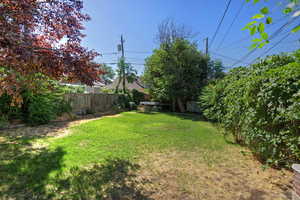 View of fenced backyard