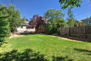 View of fenced backyard