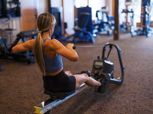 Gym with carpet flooring