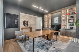 Office featuring light wood-style floors