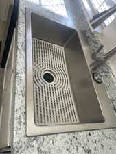 Kitchen view of a sink