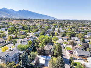 Aerial view of a mountainous background