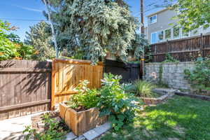 View of fenced backyard