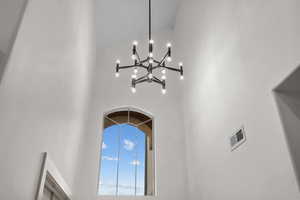 Detailed view of a chandelier
