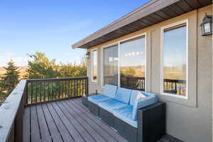 Deck featuring an outdoor living space