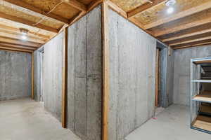 View of unfinished below grade area