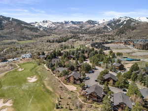 Aerial view of a mountainous background