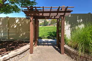 View of patio with a pergola