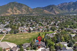 View of property location with nearby suburban area and a mountain backdrop