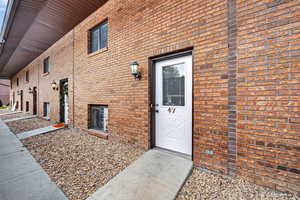 Front entry with classic brick exterior