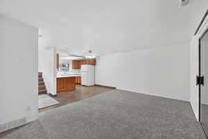 Living room showing off the brand-new carpeting