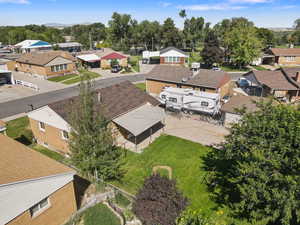 Aerial view of residential area