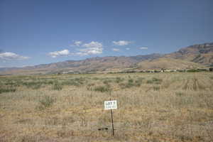 View of mountain background with rural landscape