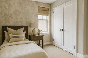 Bedroom 3. Picture is example of same floorplan, but not actual home.