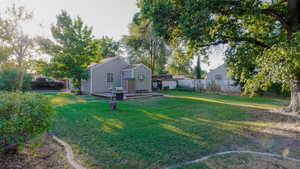 View of fenced backyard