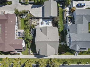 Aerial perspective of suburban area